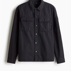 H&M Men's Black Casual Button Down Shirt